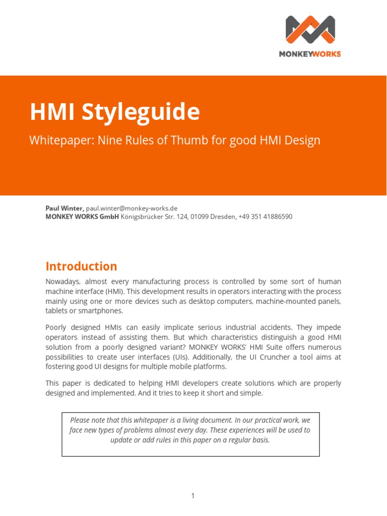 HMI Design Best Practices Guide | PDF | User Interface | Scientific Method