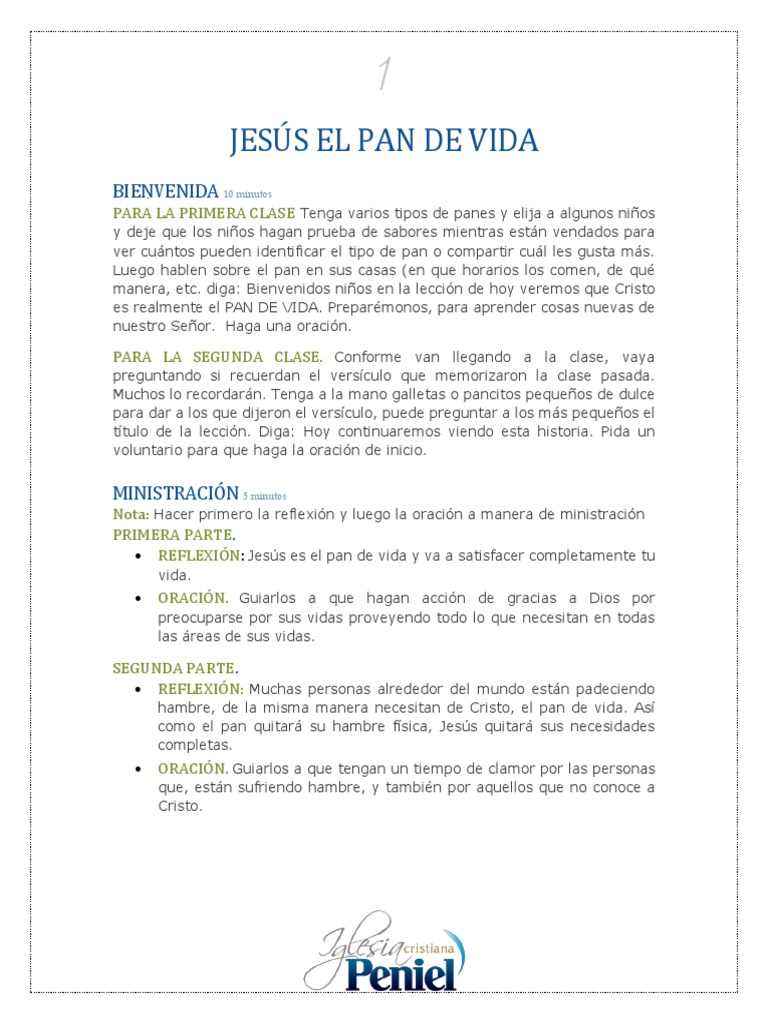 Leccion 4 Jesus El Pan De Vida Jesus Oracion