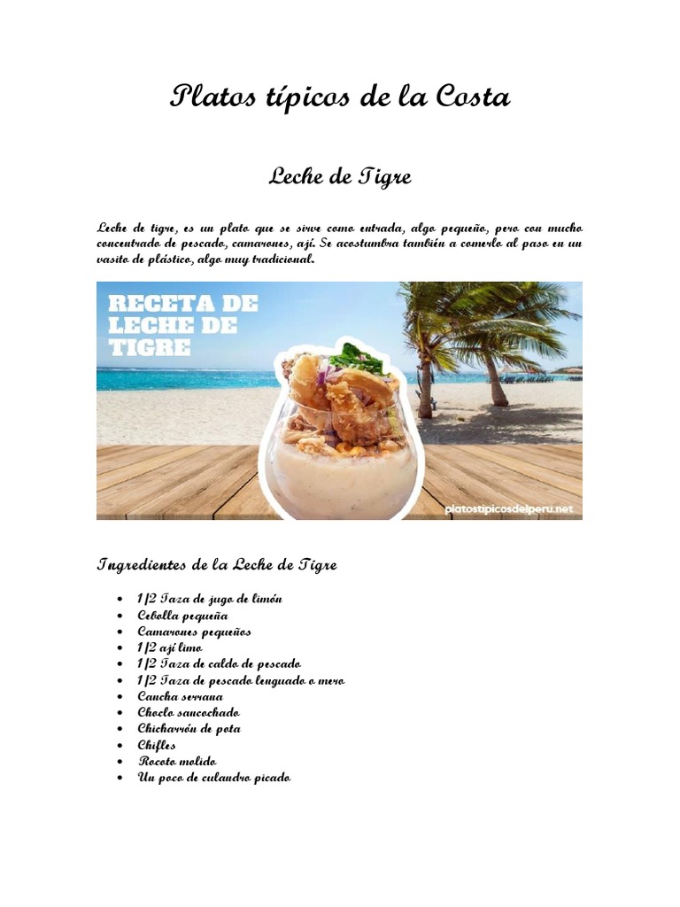 Leche de Tigre | PDF | Cilantro | Cocina de las Americas