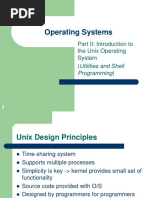 Operating Systems: Part II: Introduction To The Unix Operating System (Utilities and Shell