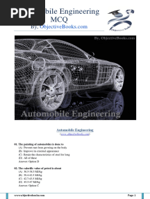 Automobile Engineering MCQ Ebook PDF