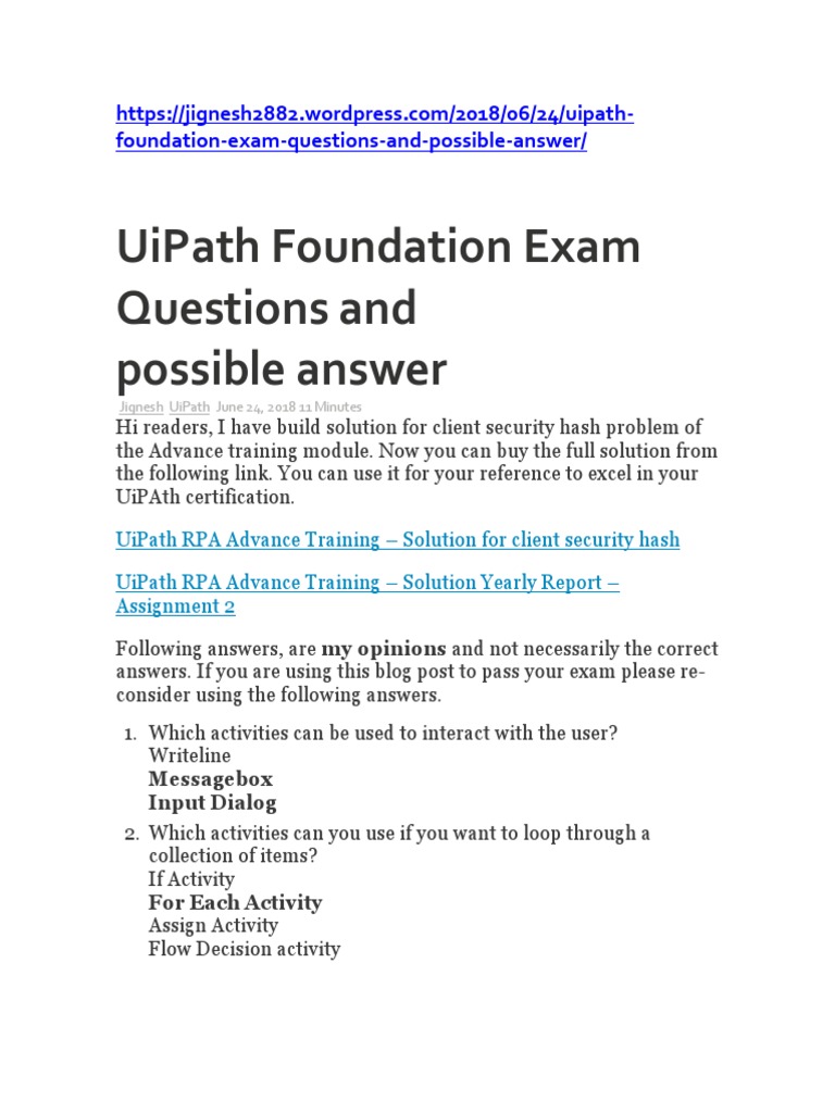 UiPath-ADPv1 Lerntipps
