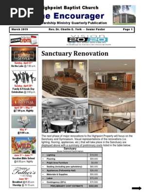 the encourager newsletter - mar   2019