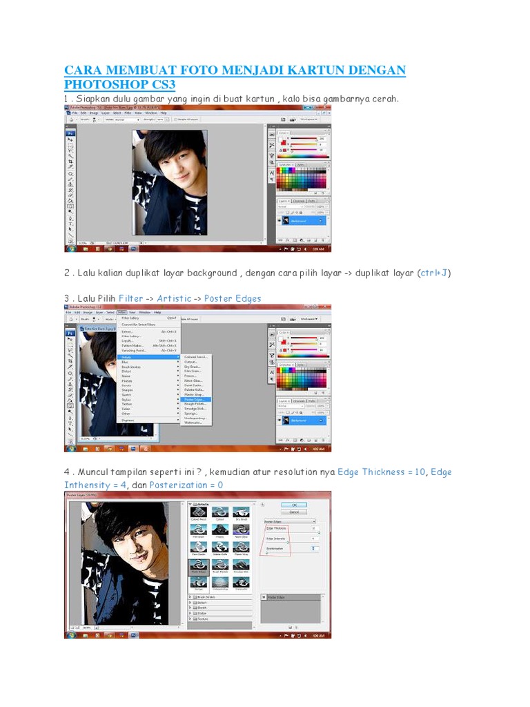 Cara Membuat Foto Menjadi Kartun Dengan Photoshop Cs3docx