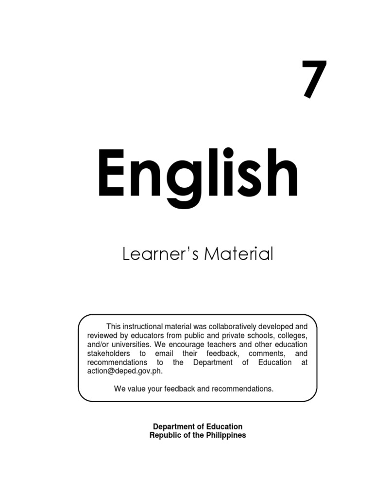 English-Lm-G7 (4-4-16) Final | PDF | Storytelling | Idiom