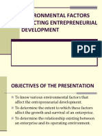 Environmental Factors Affecting Entrepreneurial Development