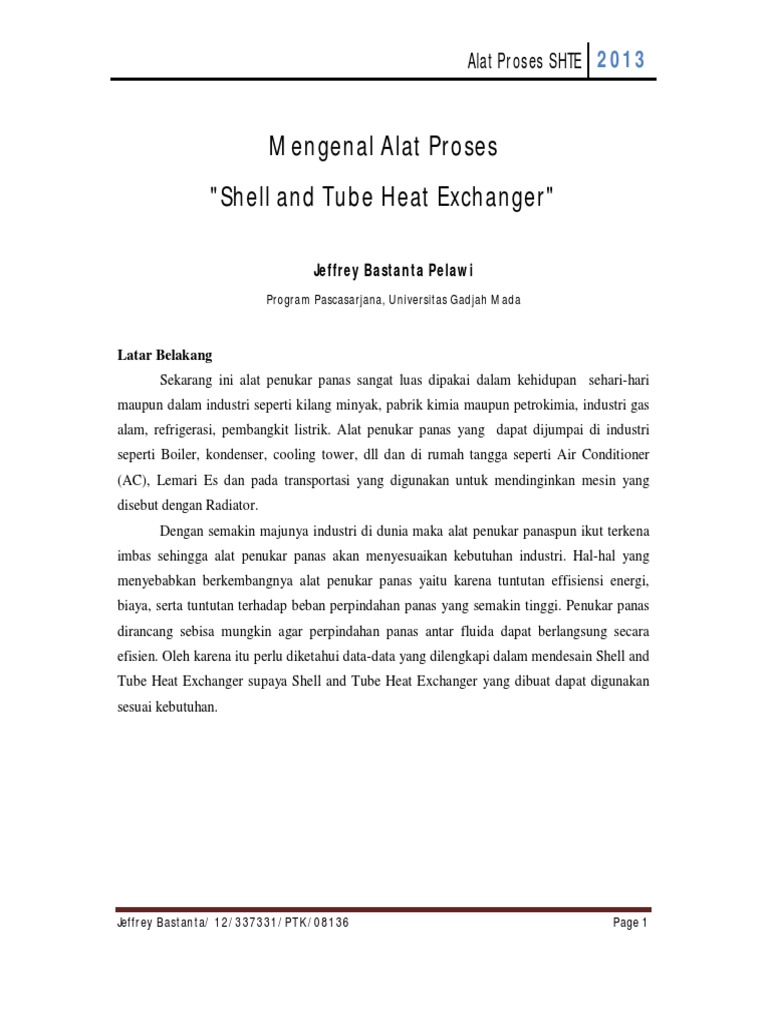 Alat Proses Heat Exchanger Pdf