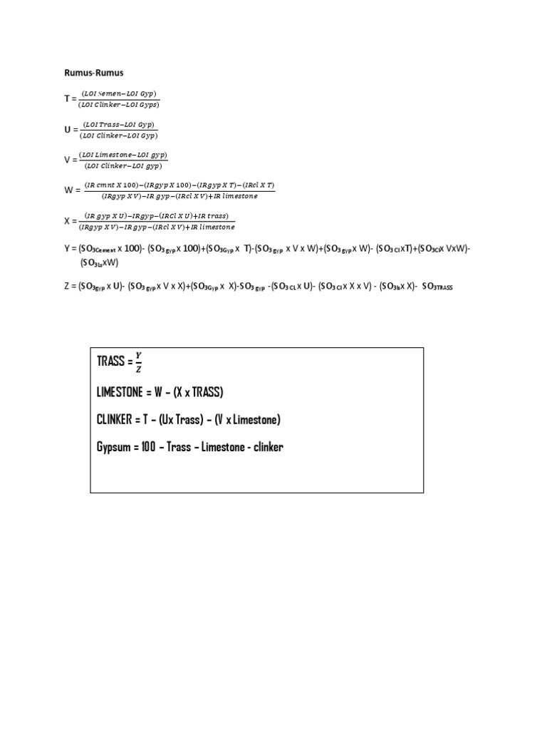Cement Composition Formulas | PDF