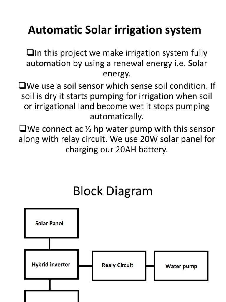 Automatic Solar Irrigation System Circuit Diagram