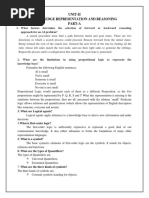 Unit-Ii Knowledge Representation and Reasoning Part-A