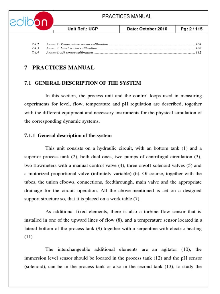 Practices Manual: 7.1 General Description of The System | PDF | Control ...