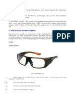 A. Safety Spectacles (Kacamata Pengaman) : Lensa