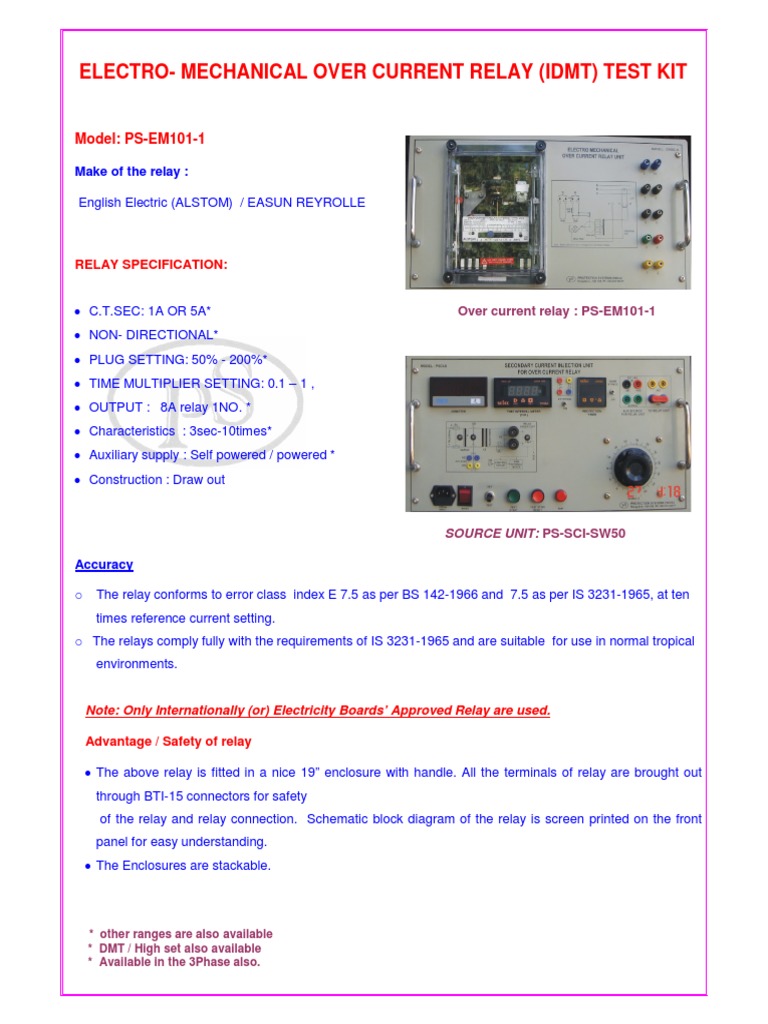 IDMT Over Current Relay Test Kit | PDF | Relay | Electrical Components
