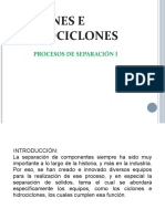 Ciclones e Hidrociclones