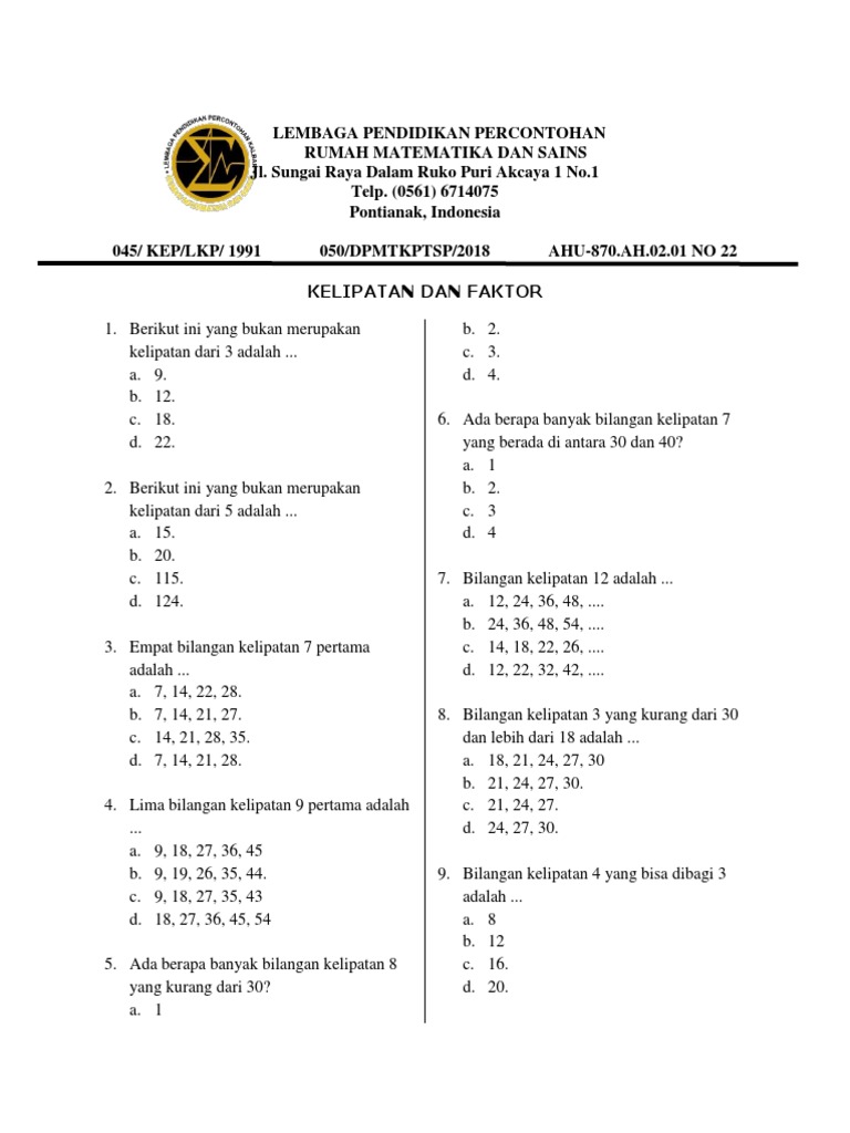 Kelipatan Dan Faktor
