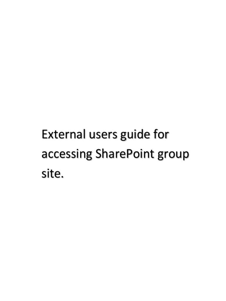External Users Accessing Sharepoint Site
