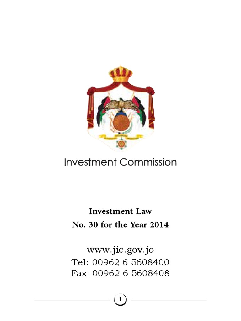 Jordan Investment Law Overview | PDF | Tax Exemption | Taxes
