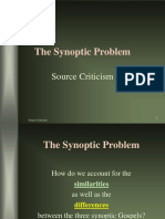 The Synoptic Problem: Source Criticism