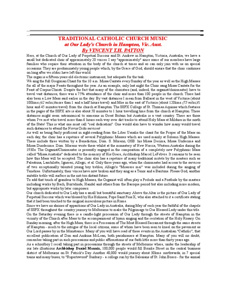 Traditional Catholic Church Music | PDF | Priest | Catholic Church