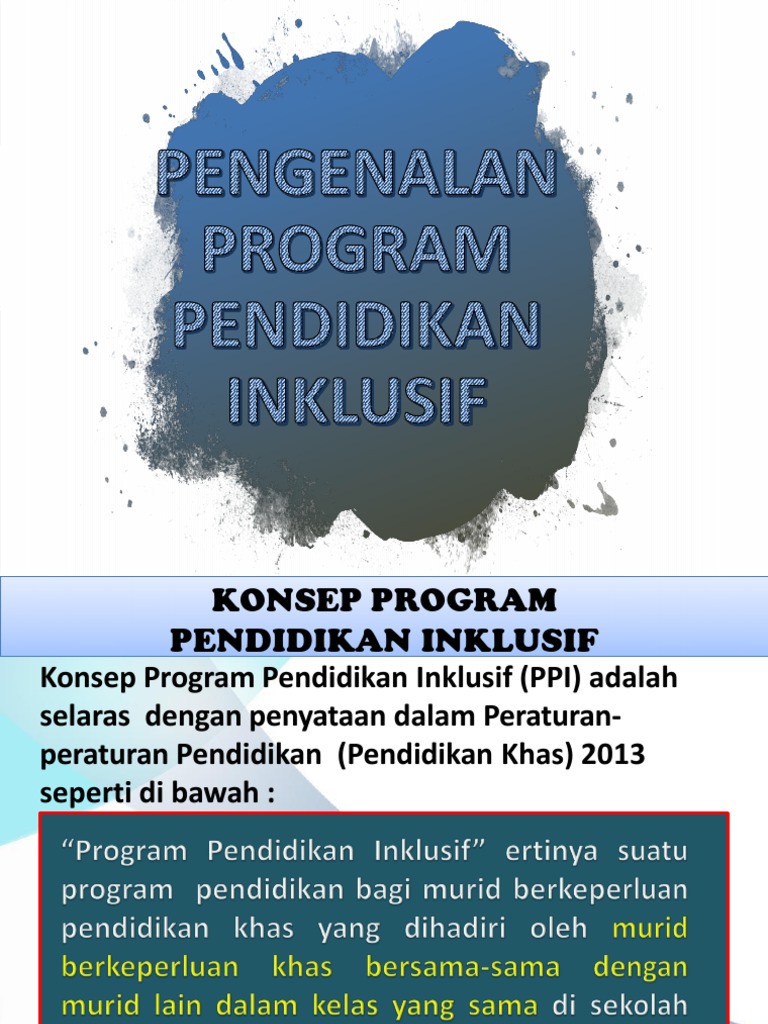 Asas Dan Sejarah Program Inklusif | PDF