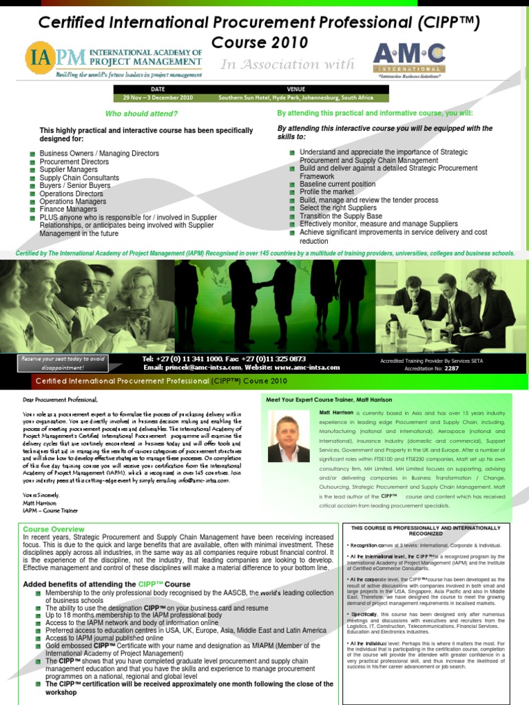 Certified International Procurement Professional 2010 | PDF ...