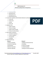 CBSE Worksheet-32 Class - VII Science (Respiration in Organisms)