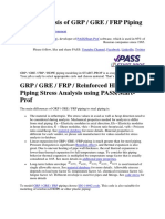 Stress Analysis of GRP-GRE-FRP Piping