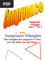 Congruent Triangles: Stage 4 - Year 9