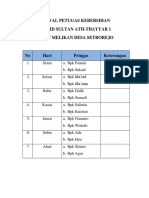 Jadwal Petugas Kebersihan