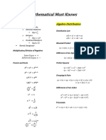 Mathematical Must Knows: Basic Arithmetic Algebra Distribution