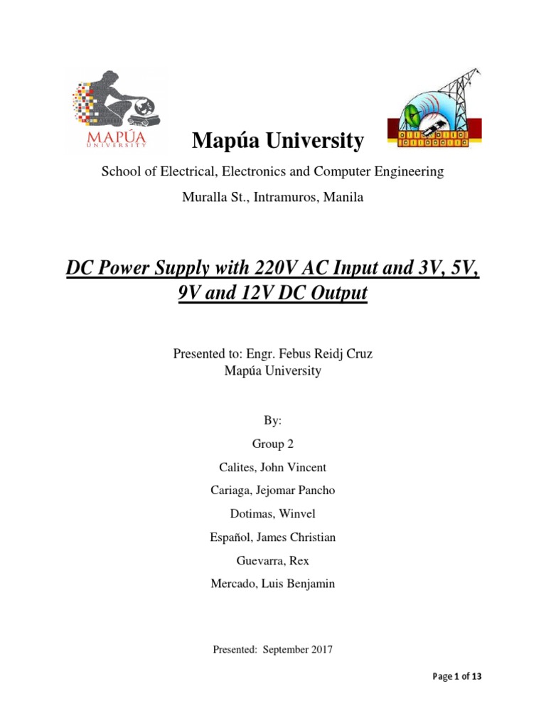 DC Power Supply With 220V AC Input and 3V, 5V, 9V and 12V DC Output ...