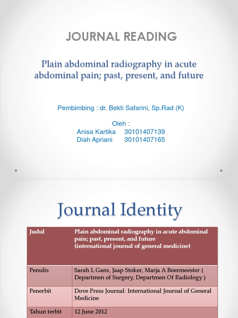 Plain Abdominal Radiography in Acute Abdominal | PDF | Radiology ...