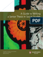 A Guide to Writing a Senior Thesis in Social Studies