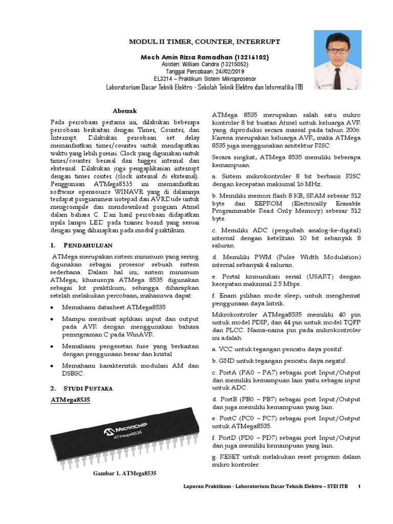 Praktikum Timer, Counter, dan Interrupt ATMega8535 | PDF