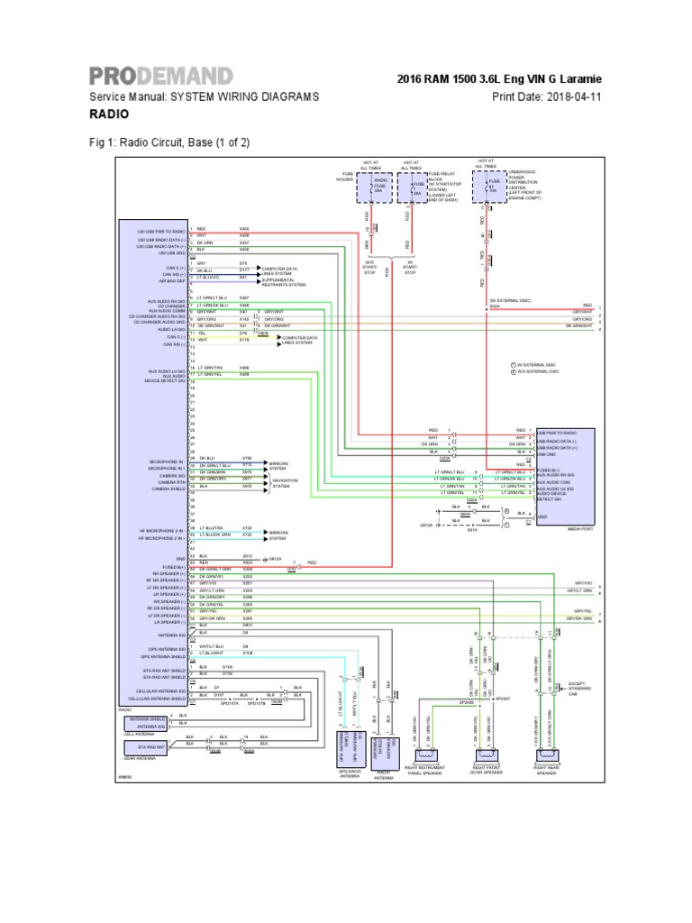 RAM 1500 Radio Wiring Diagrams | PDF | Information And Communications