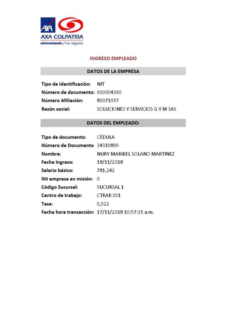 Datos Laborales del Empleado | PDF | Negocios | Finanzas y dinero