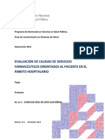 Calidad de Los Servicios Farmacéuticos Orientados Al Paciente en El Ámbito Hospitalario en México PDF