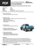 Vin: 1D7HU18276S580384 Decoded:: Drivetrain & Mechanical Operations