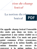 La Notion Du Champ Lexical