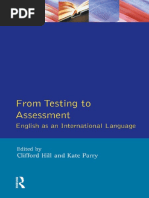 From Testing To Assessment - English As An International Language - Clifford Hill and Kate Parry