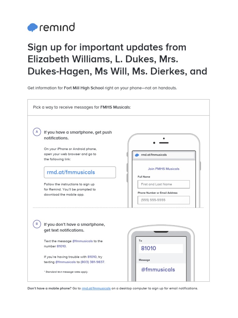 Remind Instructions PDF