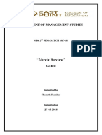 "Movie Review": Department of Management Studies