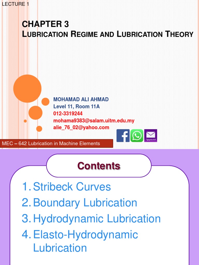 Chapter 2 Lubrication Regime and Lubrication Theory (MAA) PDF