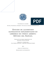 Estudio de Algoritmos Matematicos Implementados en Librerias de Codigo Abierto: Metodo Del Simplex
