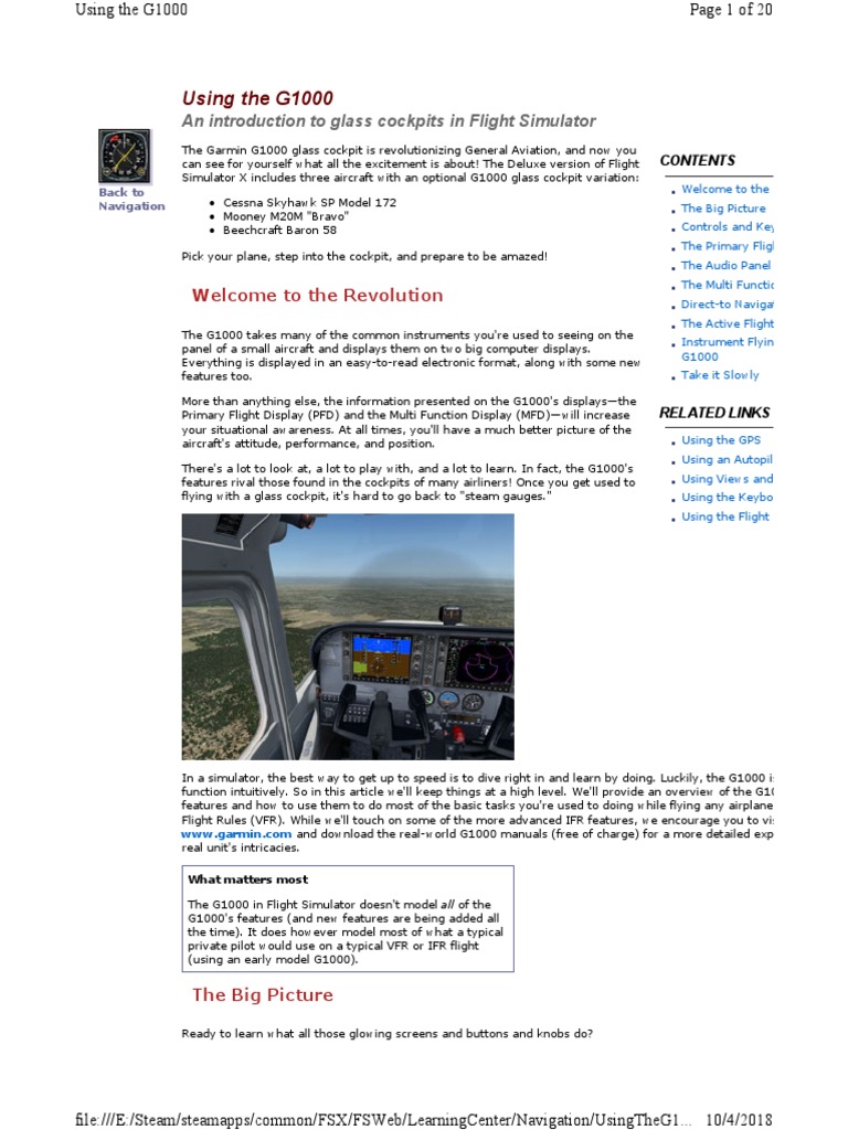Mastering the G1000 in Flight Simulator | PDF | Instrument Flight Rules ...