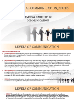 Professional Communication - Notes: Levels & Barriers of Communication