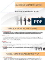 Professional Communication - Notes: Verbal & Non-Verbal Communication