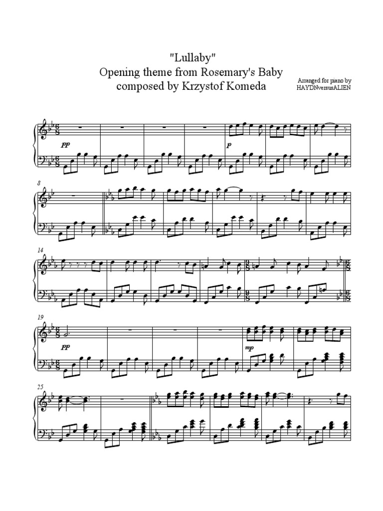 Lullaby Opening Theme From Rosemary S Baby PDF PDF