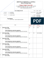 Minutes of Meeting / Agenda Template by Mr. M.