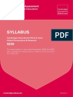 Syllabus: Cambridge International AS & A Level Global Perspectives & Research